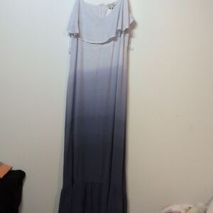 DAVI & DANI Gray and White Cowl Neck Sundress